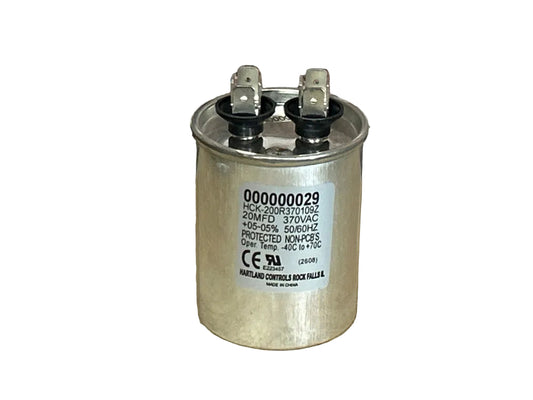 370 Vac, 20MFD 50/60 Hz, Round Capacitor