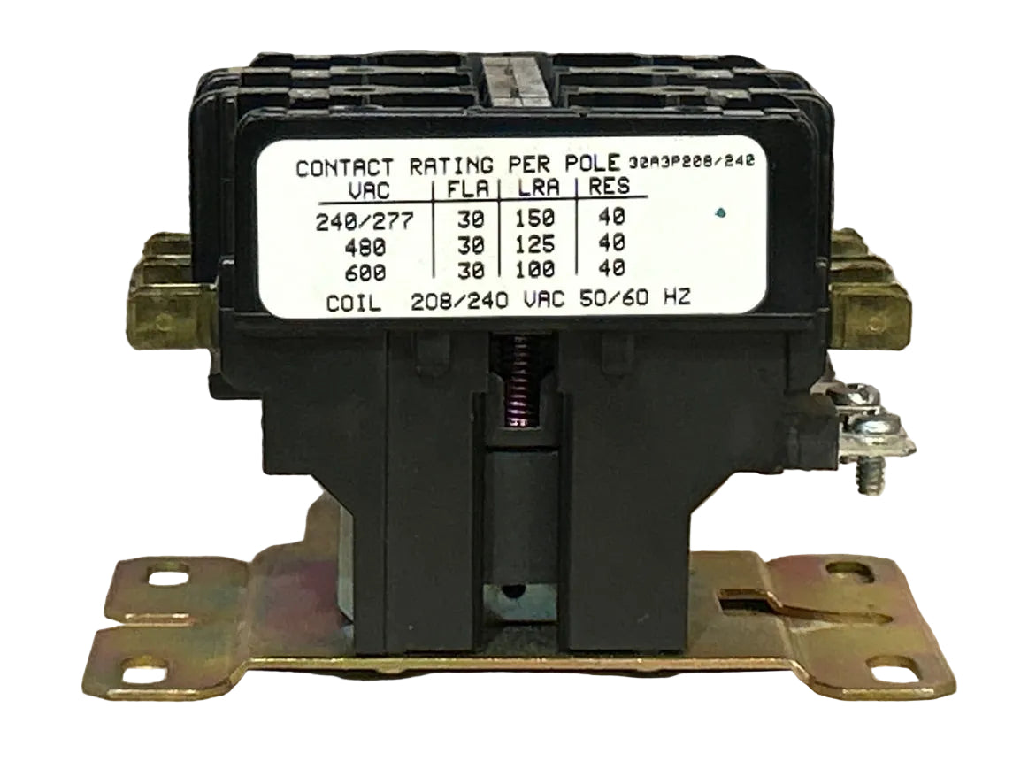 208/240 V, 50/60 Hz, 30 Amps 3 Pole Contactor