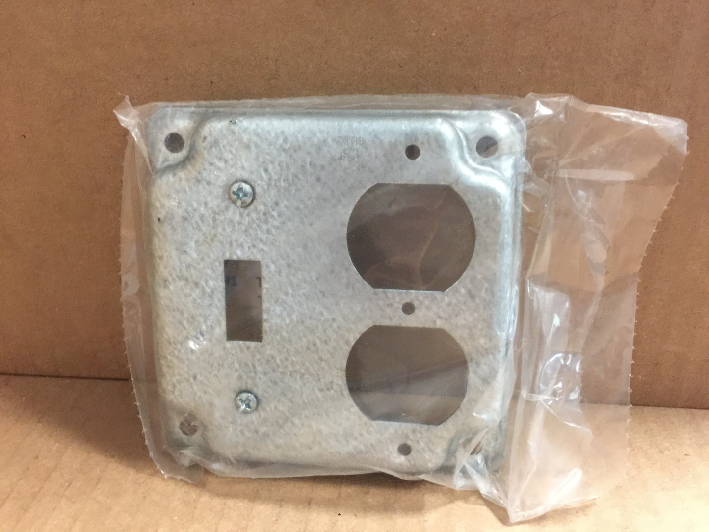 4 Flat Steel Outlet Cover; One Switch An One Duplex Receptacle