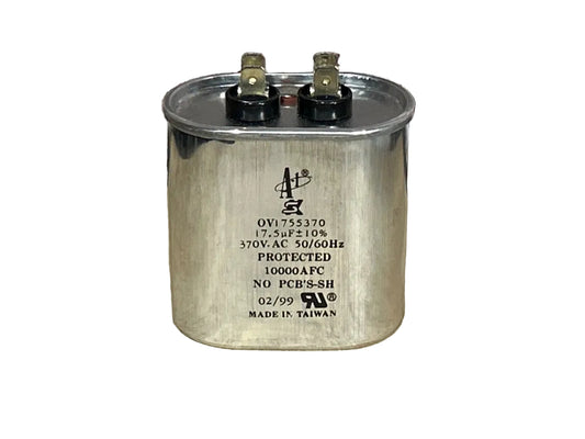 370 Vac, 17.5MFD 50/60 Hz, Oval Capacitor