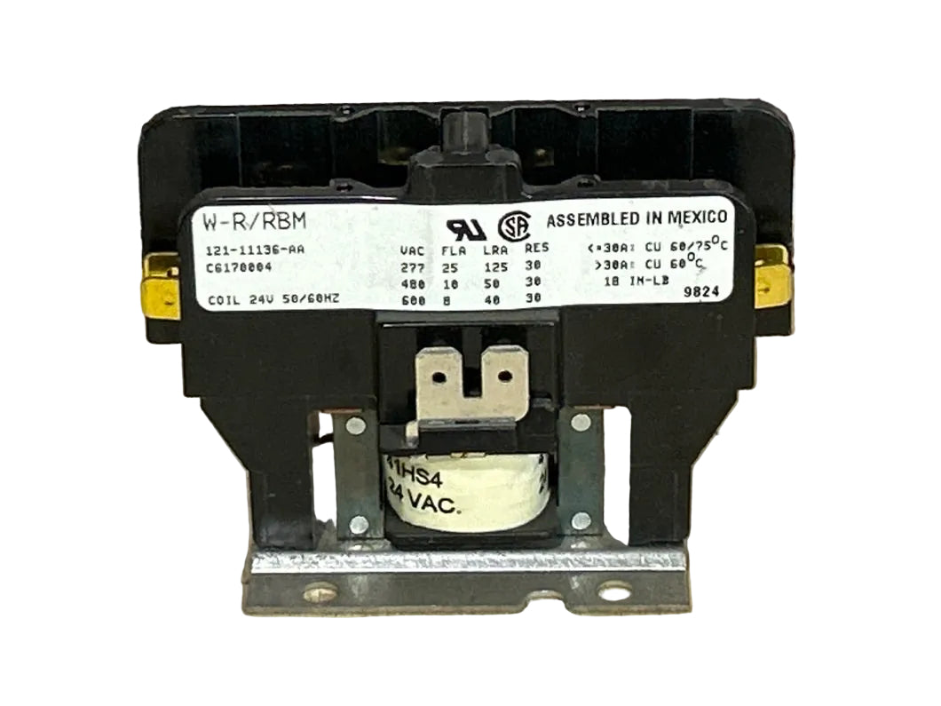 24 V, 50/60 Hz, 25 Amps 1 Pole Contactor