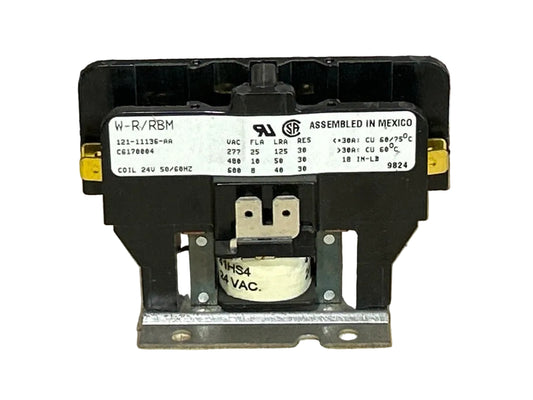 24 V, 50/60 Hz, 25 Amps 1 Pole Contactor