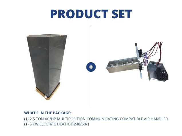 2.5 Ton AC/HP Multiposition Communicating Compatible Air Handler and 5 kW Electric Heat Kit 240/60/1