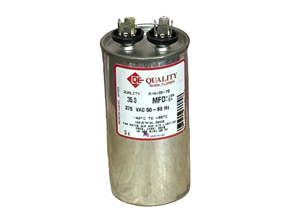 370 Vac, 35MFD 50/60 Hz, Round Capacitor