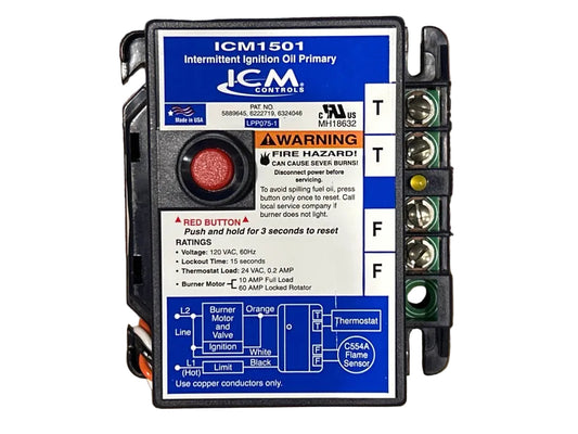 120V, 60Hz Intermittent Ignition Oil Primary Control