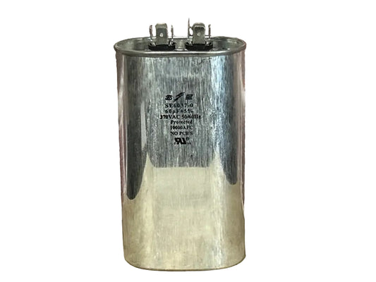 370 Vac, 60MFD 50/60 Hz, Oval Capacitor