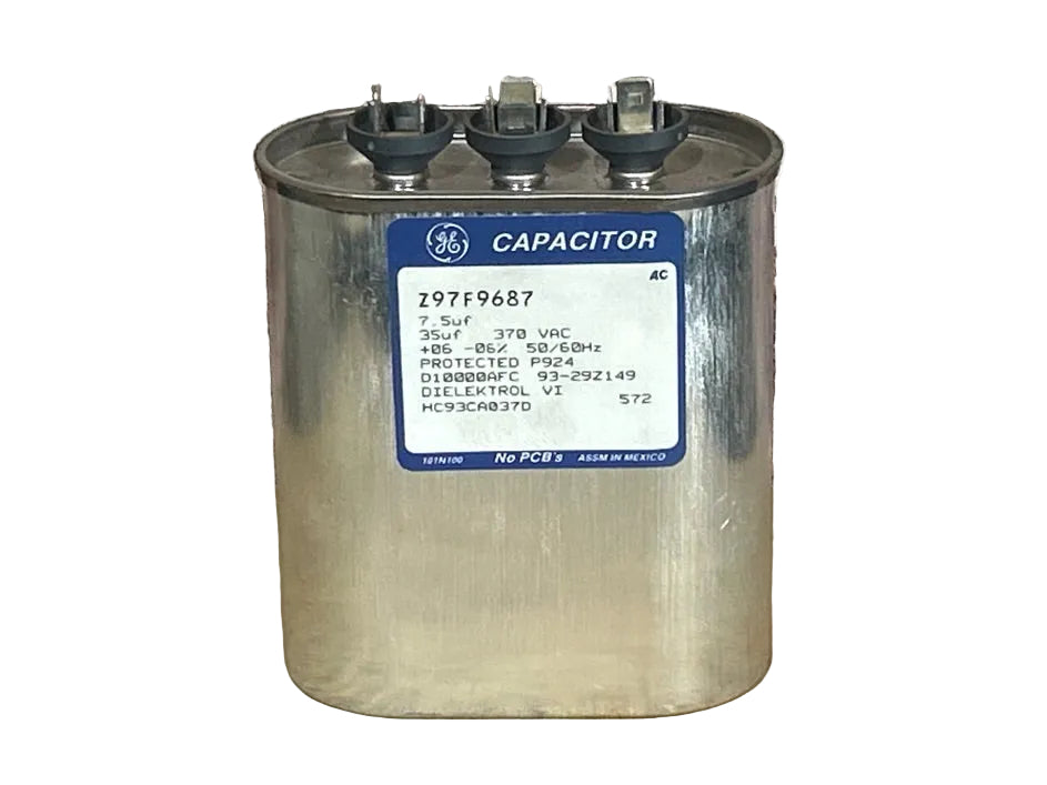 370 Vac, 25+7.5MFD 50/60 Hz, Oval Capacitor