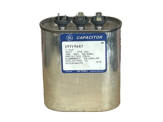 370 Vac, 25+7.5MFD 50/60 Hz, Oval Capacitor
