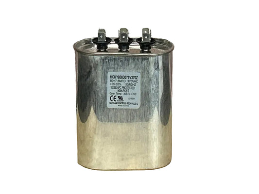 370 Vac, 80+7.5MFD 50/60 Hz, Oval Capacitor