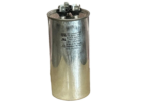 350/370 Vac, 60+10MFD 50/60 Hz, Round Capacitor