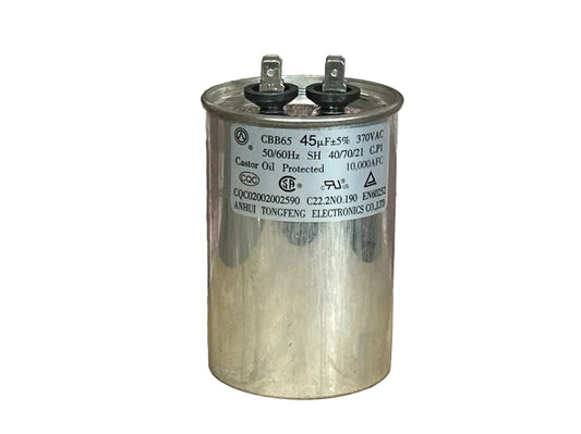 370 Vac, 45MFD 50/60 Hz, Round Capacitor