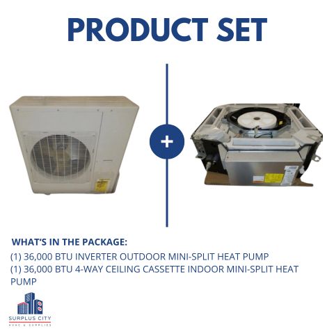 Conjunto de bomba de calor minisplit de zona única tipo inversor de 36 000 Btu, 20 SEER 208-230/60/1 R-410A