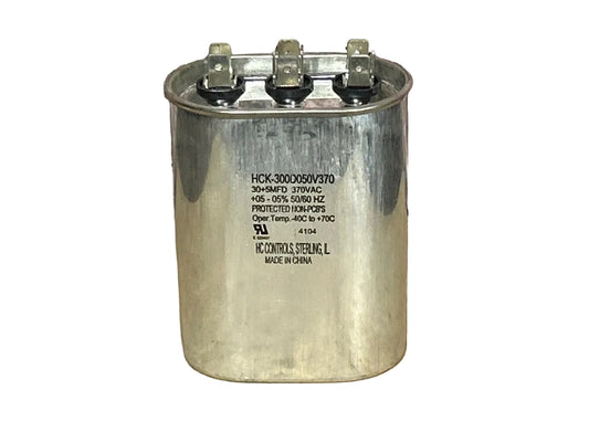 370 Vac, 30+5MFD 50/60 Hz, Oval Capacitor