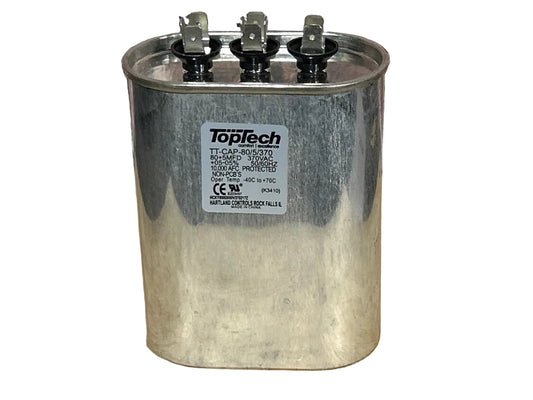 370 Vac, 80+5MFD 50/60 Hz, Oval Capacitor