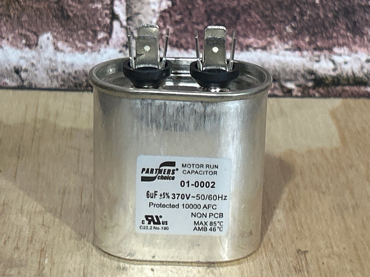 370 Vac, 6MFD 50/60 Hz, Oval Capacitor