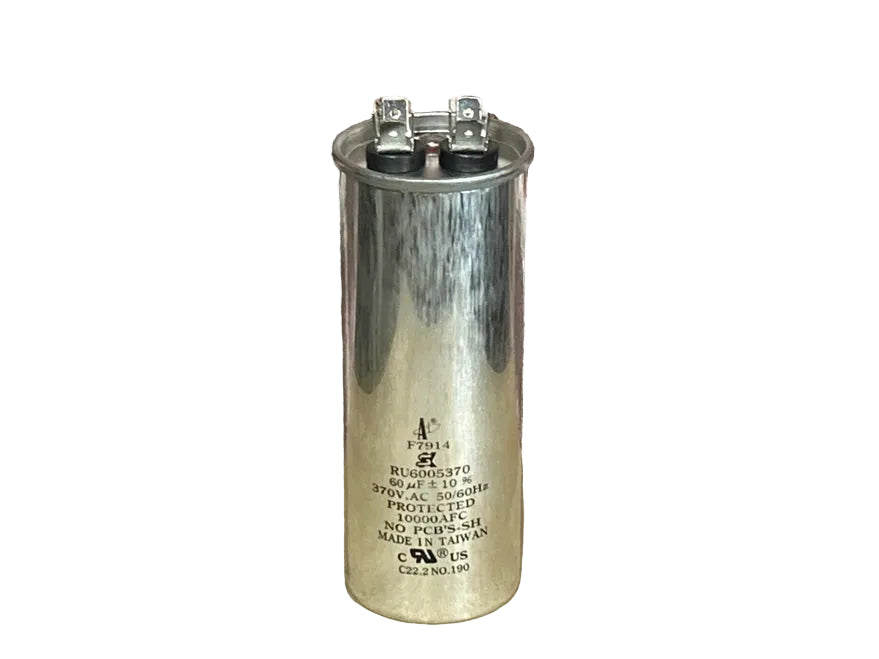 370 Vac, 60MFD 50/60 Hz, Round Capacitor