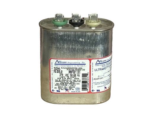 370 Vac, 70+5MFD 60 Hz, Oval Capacitor