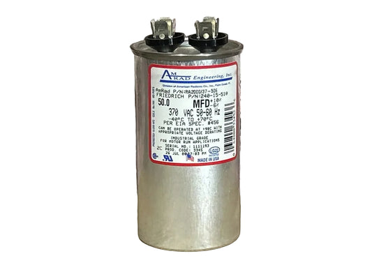 370 Vac, 50MFD 50/60 Hz, Round Capacitor