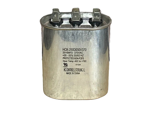 370 Vac, 25+5MFD 50/60 Hz, Oval Capacitor