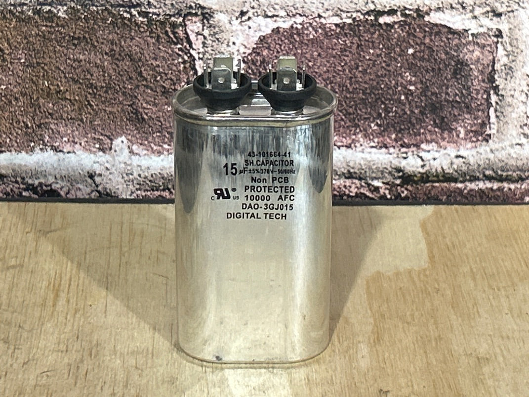 370 Vac, 15MFD 50/60 Hz, Oval Capacitor