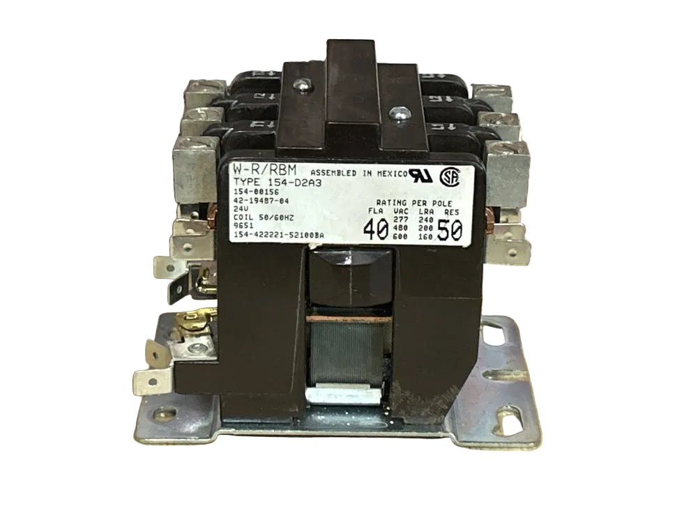 24 V, 50/60 Hz, 40 Amps 3 Pole Contactor