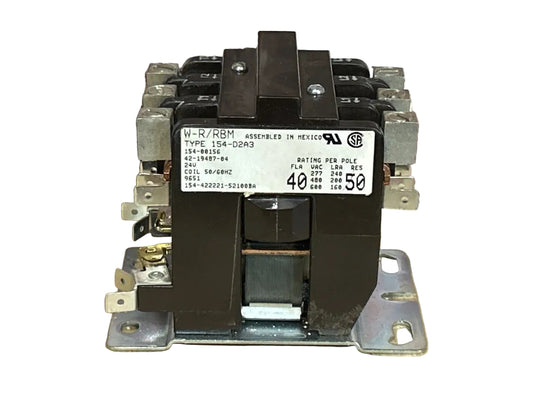 24 V, 50/60 Hz, 40 Amps 3 Pole Contactor