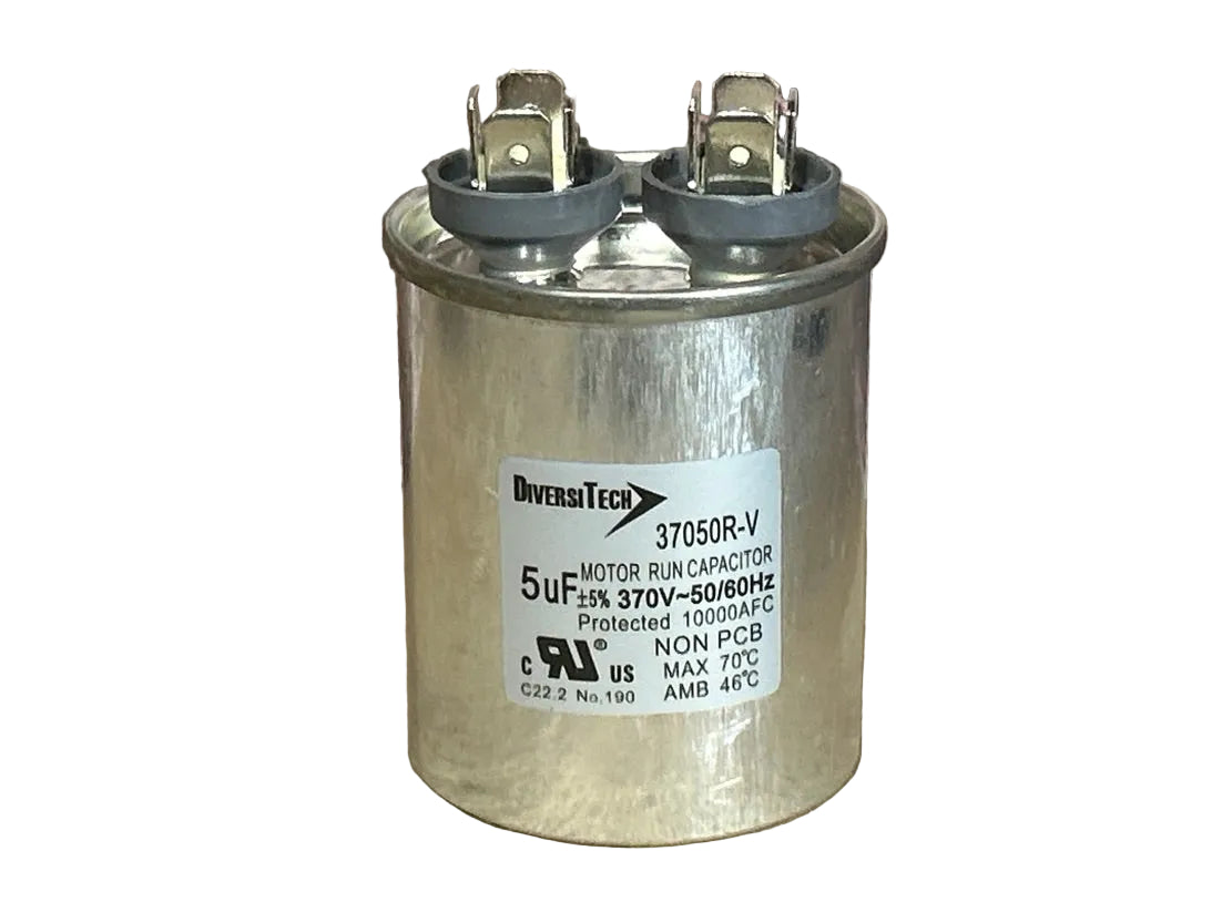 370 Vac, 5MFD 50/60 Hz, Round Capacitor