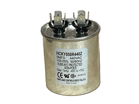 440 Vac, 5MFD 50/60 Hz, Round Capacitor