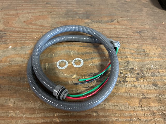 1/2" X 4' Non-Metallic Electrical Whip, #10 Wire