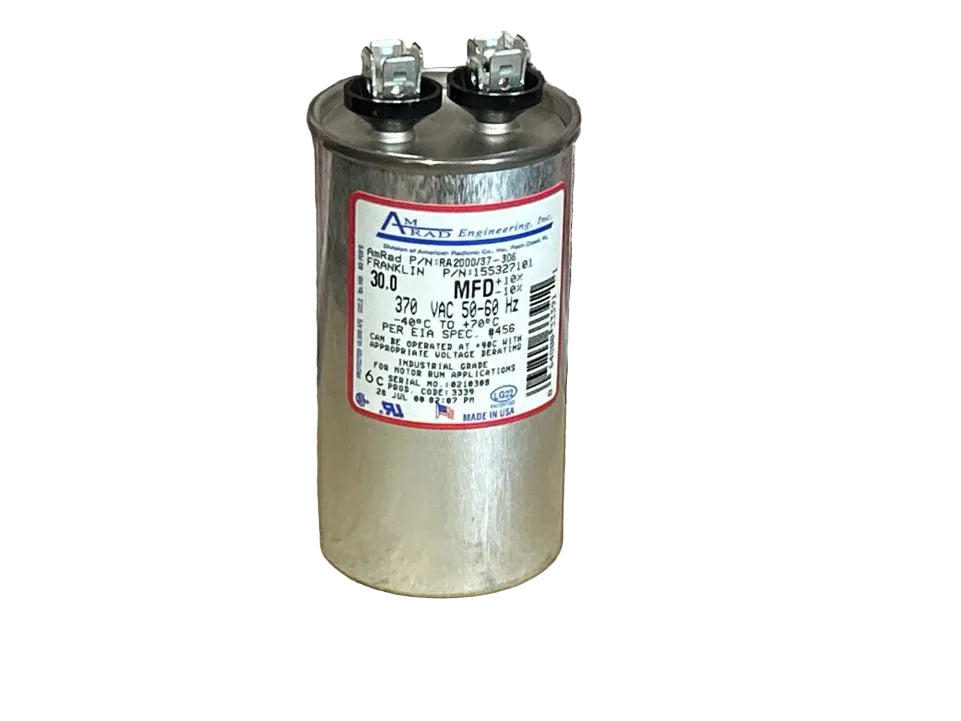 370 Vac, 30MFD 50/60 Hz, Round Capacitor
