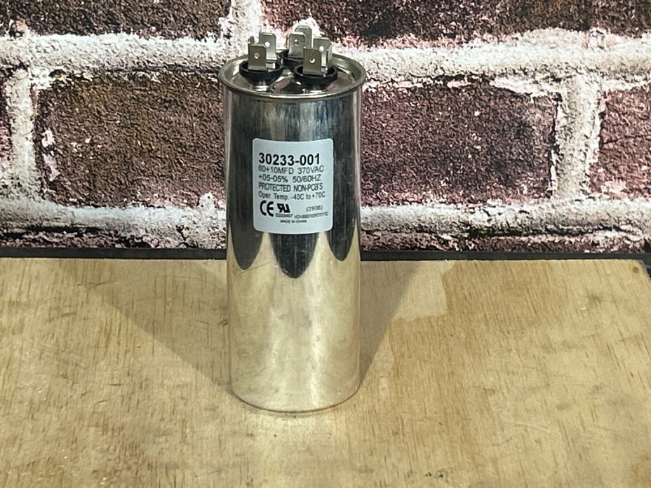 370 Vac, 60+10MFD 50/60 Hz, Round Capacitor