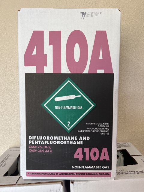 25 Lb Cylinder of R-410A Non-Flammable Gas