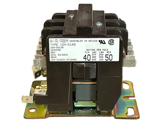 24 V, 50/60 Hz, 40 Amps 3 Pole Contactor