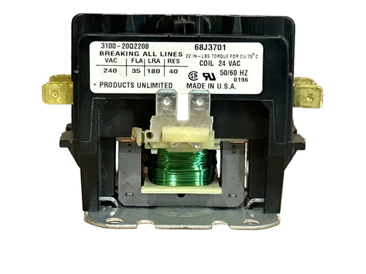 24 V, 50/60 Hz, 35 Amps 2 Pole Contactor