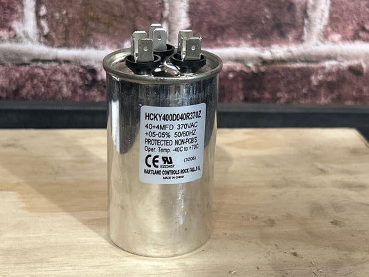 370 Vac, 40+4MFD 50/60 Hz, Round Capacitor