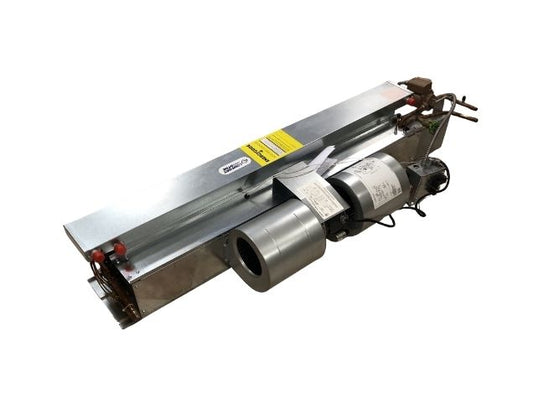 Ventilador-convector horizontal sin carcasa para montaje en techo, de 3 toneladas, con aire acondicionado/calefacción hidrónica, 120/60/1 R-410A