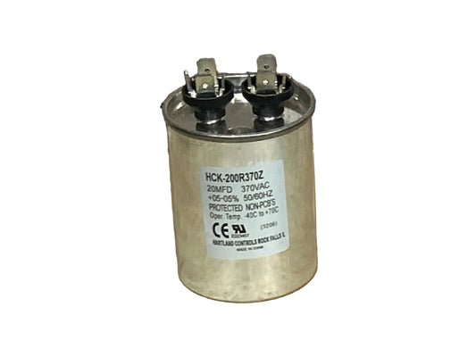 370 Vac, 20MFD 50/60 Hz, Round Capacitor