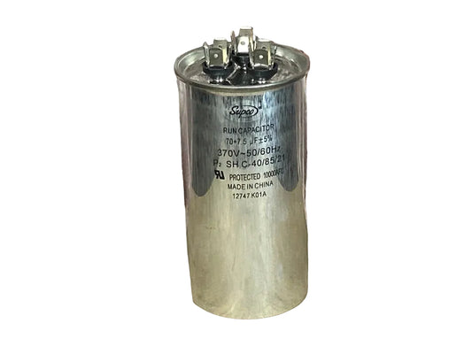 370 Vac, 70+7.5MFD 50/60 Hz, Round Capacitor