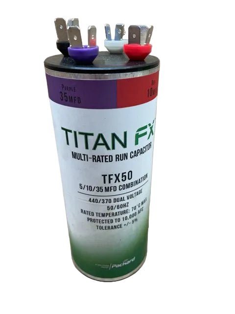 370/440 Vac, 50 MFD (5/10/35), 50/60 Hz, Multi-Rated Round Capacitor