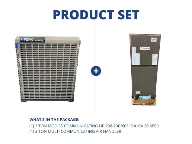 3 Ton Mod SS Communicating HP 208-230/60/1 R410A 20 SEER with 3 Ton Multi Communicating Air Handler