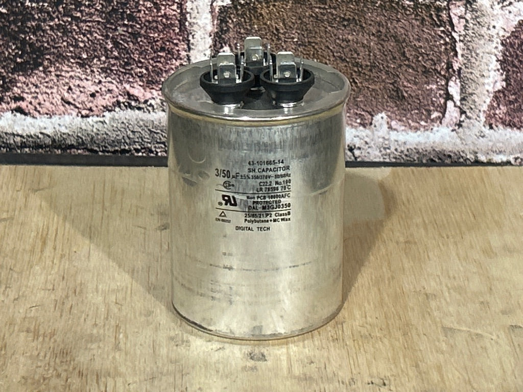 370 Vac, 50+3MFD 50/60 Hz, Round Capacitor
