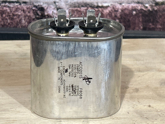 370 Vac, 25MFD 50/60 Hz, Oval Capacitor