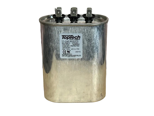 370 Vac, 80+5MFD 50/60 Hz, Round Capacitor