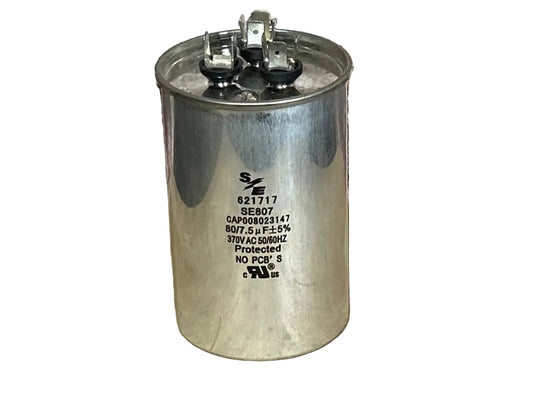 370 Vac, 80+7.5MFD 50/60 Hz, Round Capacitor
