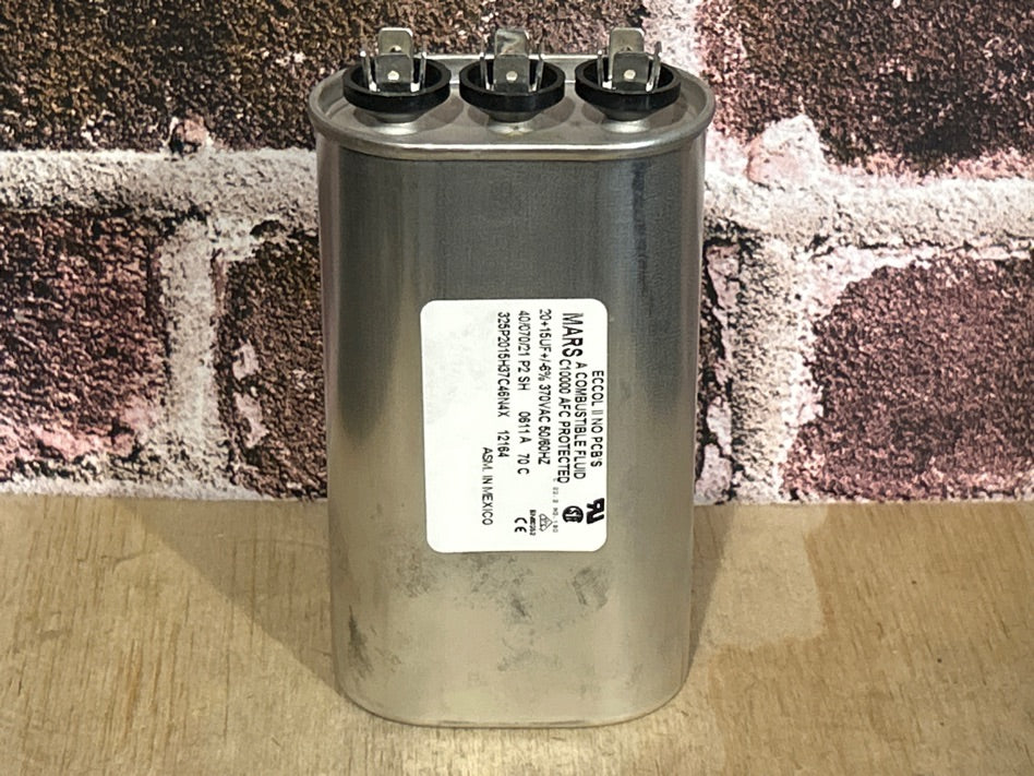 370 Vac, 20+15MFD 50/60 Hz, Oval Capacitor