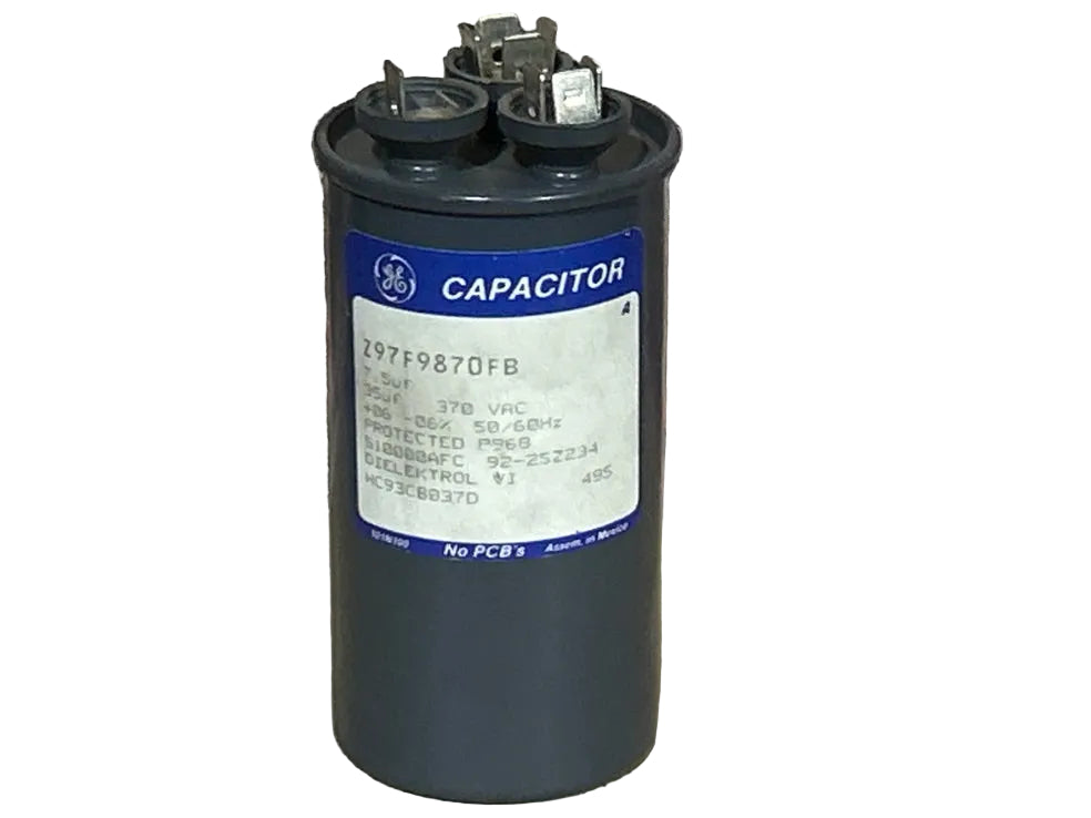 370 Vac, 35+7.5MFD 50/60 Hz, Round Capacitor