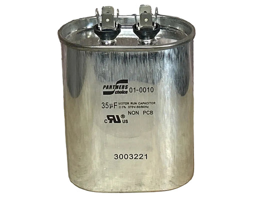 370 Vac, 35MFD 50/60 Hz, Oval Capacitor