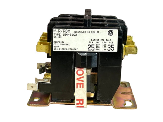 208/240 V, 50/60 Hz, 25 Amps 3 Pole Contactor