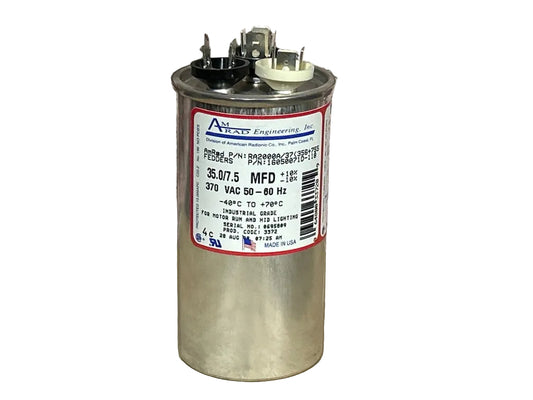 370 Vac, 35+7.5MFD 50/60 Hz, Round Capacitor