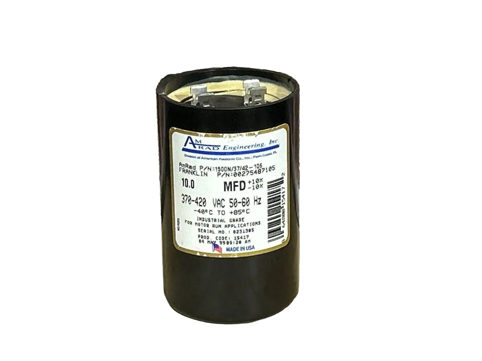 370 Vac, 10MFD 50/60 Hz, Round Capacitor